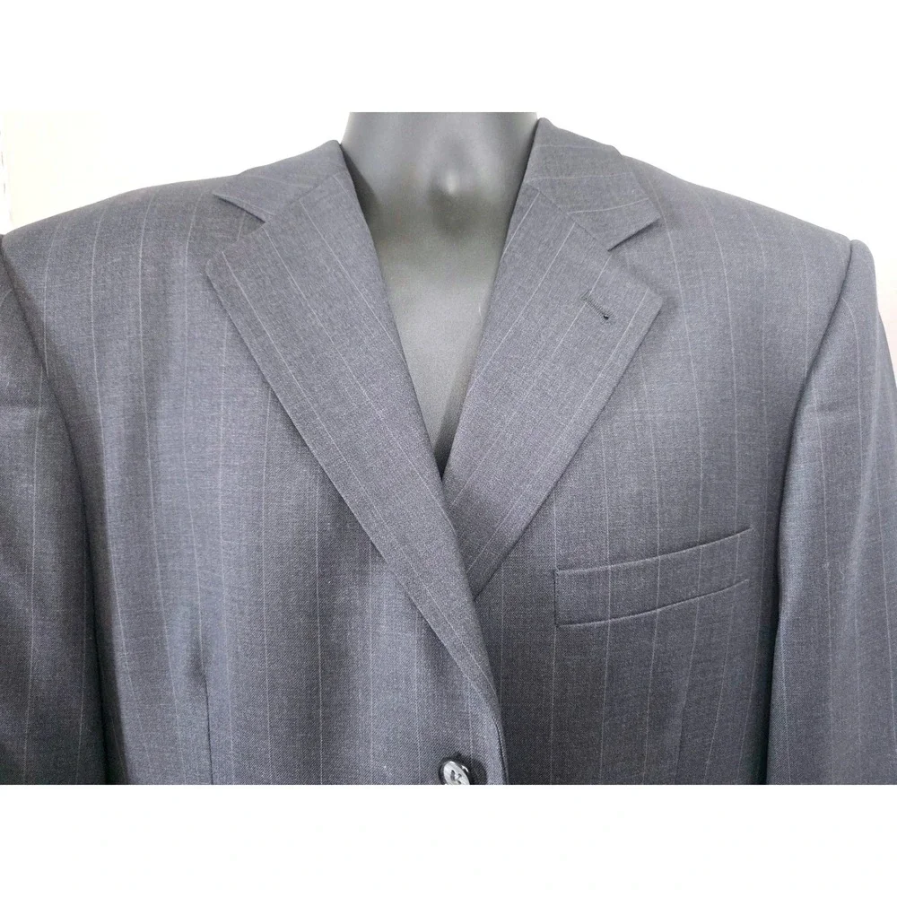 Georgio Belli‎ Milano Italy Gray Pinstripe 3 Button Blazer Hand Tailored SZ 46R?